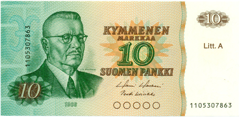 10 Markkaa 1980 Litt.A 1105307863